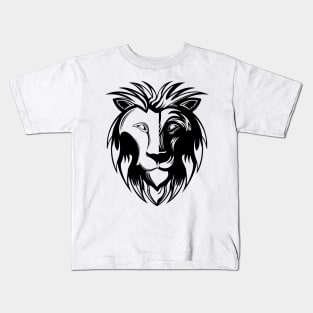 Illustrated black lion Kids T-Shirt